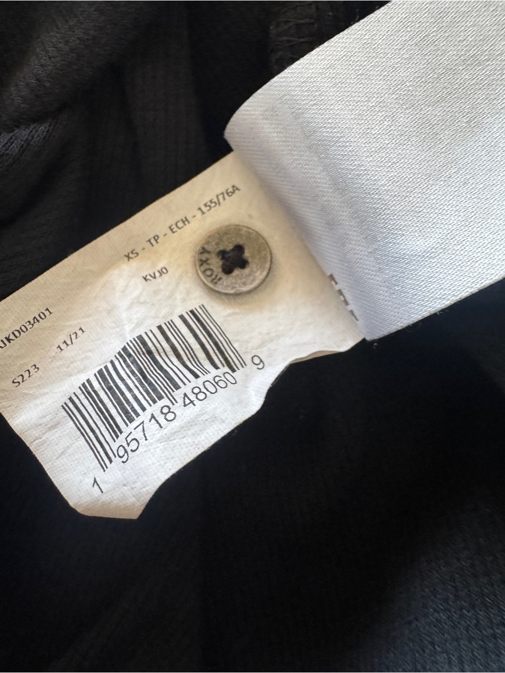Roxy Black Ribbed Racerback Henley Midi Dress Side Slit XS - Picture 10 of 11